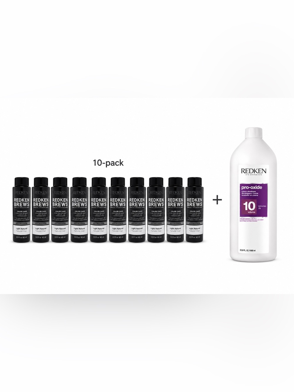 10x Redken Brews w/ 10 vol developer Color Camo Gray Camouflage - Light Natural
